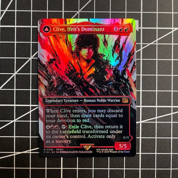 FF x MTG Holo Foil Proxy Card - Clive, Ifrit's Dominant Alt. Art - Holo Foil Proxy Card - Gloss Finish -