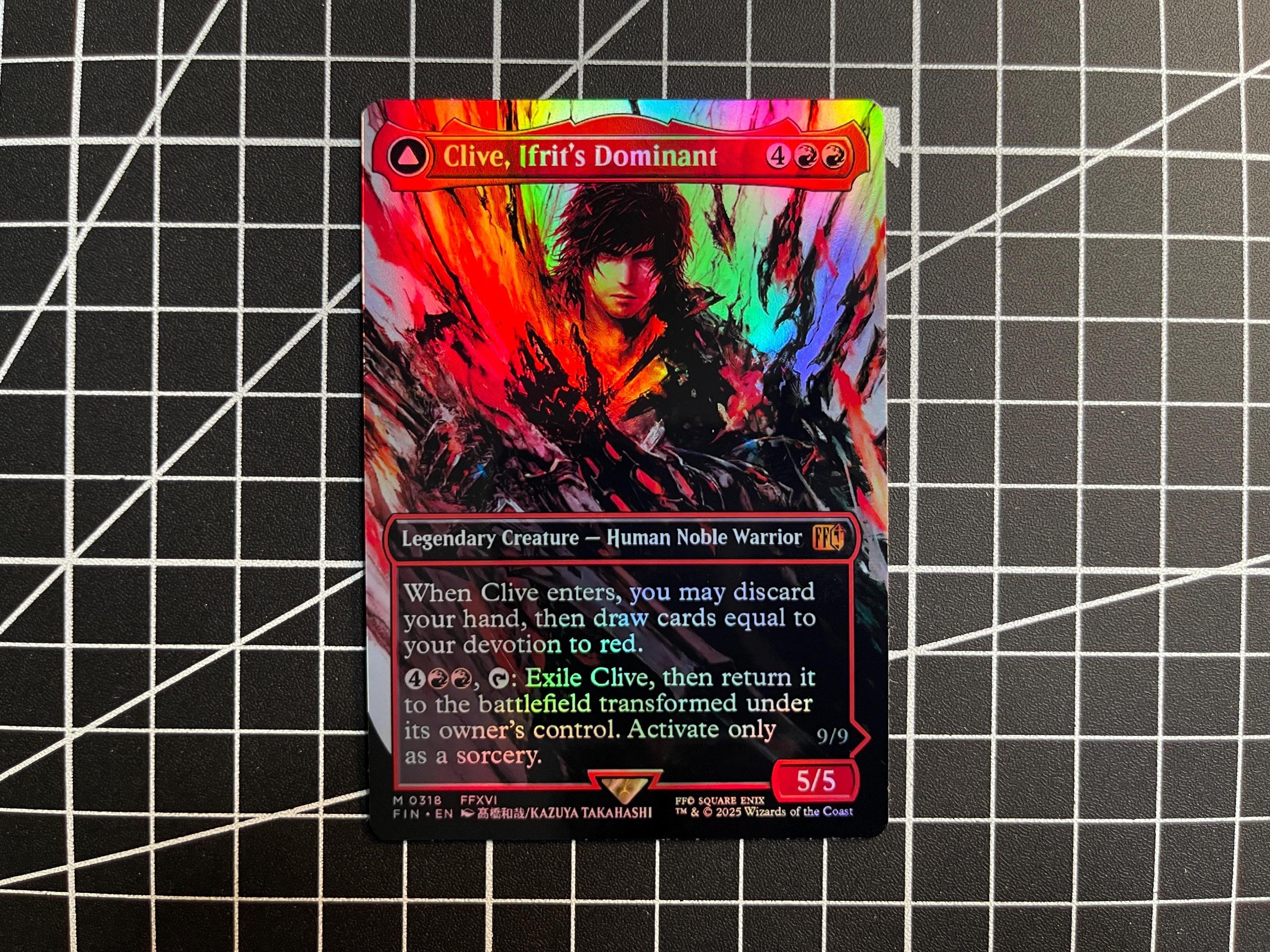 FF X MTG Holo Foil Proxy Card - Clive, Ifrit's Dominant Alt. Art