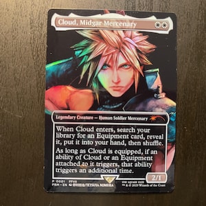 FF x MTG Holo Foil Proxy Card - Cloud, Midgar Mercenary Alt. Art -  Holo Foil Proxy Card - Gloss Finish -