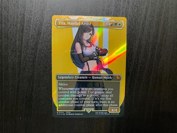 FF X MTG Holo Foil Proxy Card - Tifa, Martial Artist - Diagonal