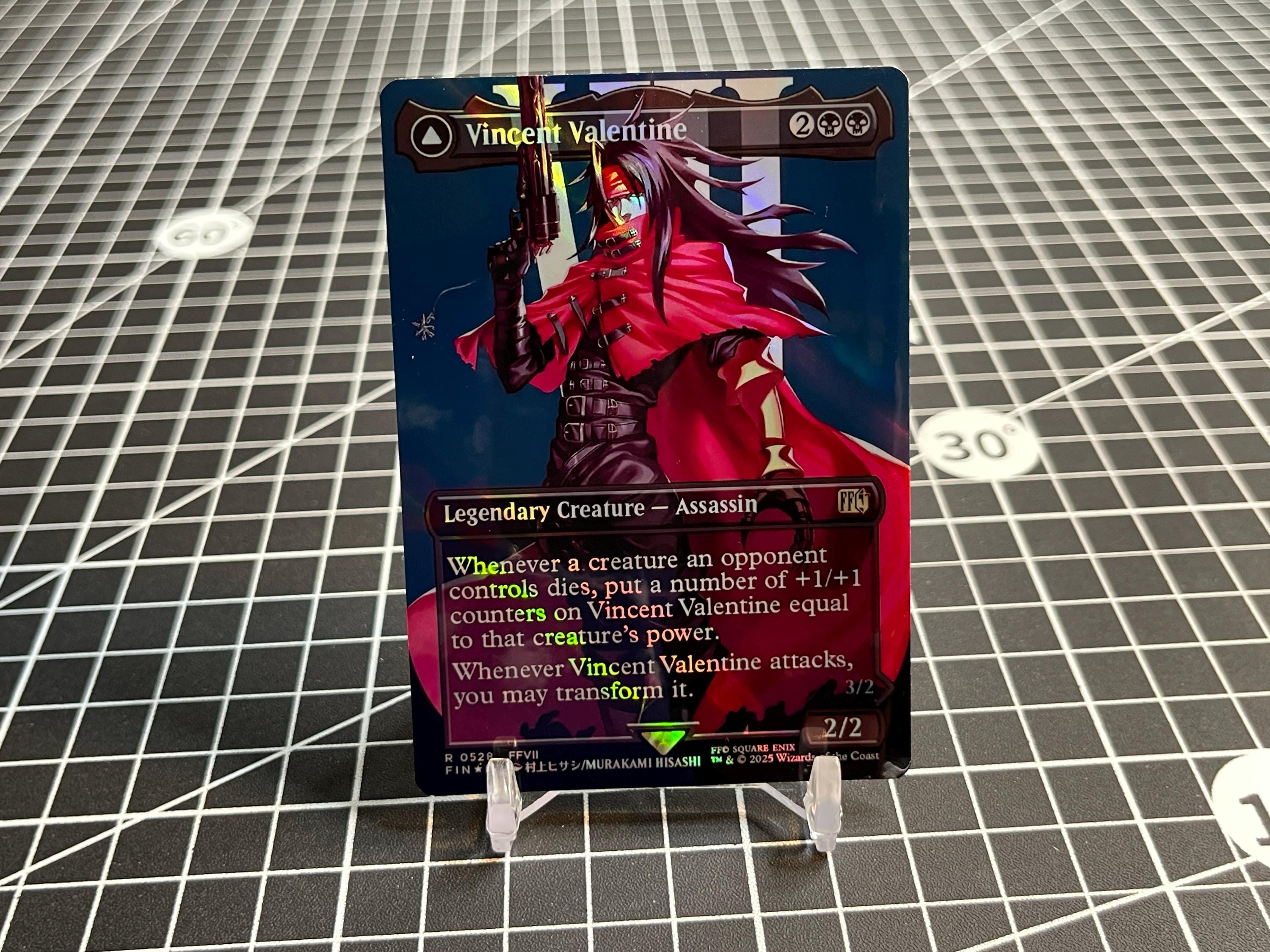 FF X MTG Holo Foil Proxy Card - Vincent Valentine - Diagonal