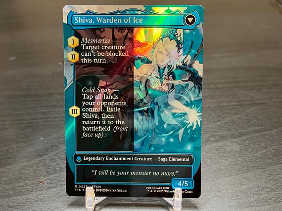 FF X MTG Holo Foil Proxy Card - Jill, Shiva's Dominant - Diagonal