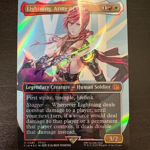 FF x MTG Holo Foil Proxy Card -  Lightning, Army of One - Diagonal Rainbow Holo Foil Proxy Card - Gloss Finish -