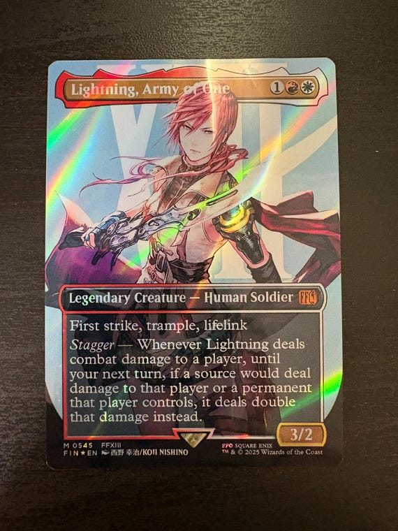 FF X MTG Holo Foil Proxy Card - Lightning, Army of One - Diagonal