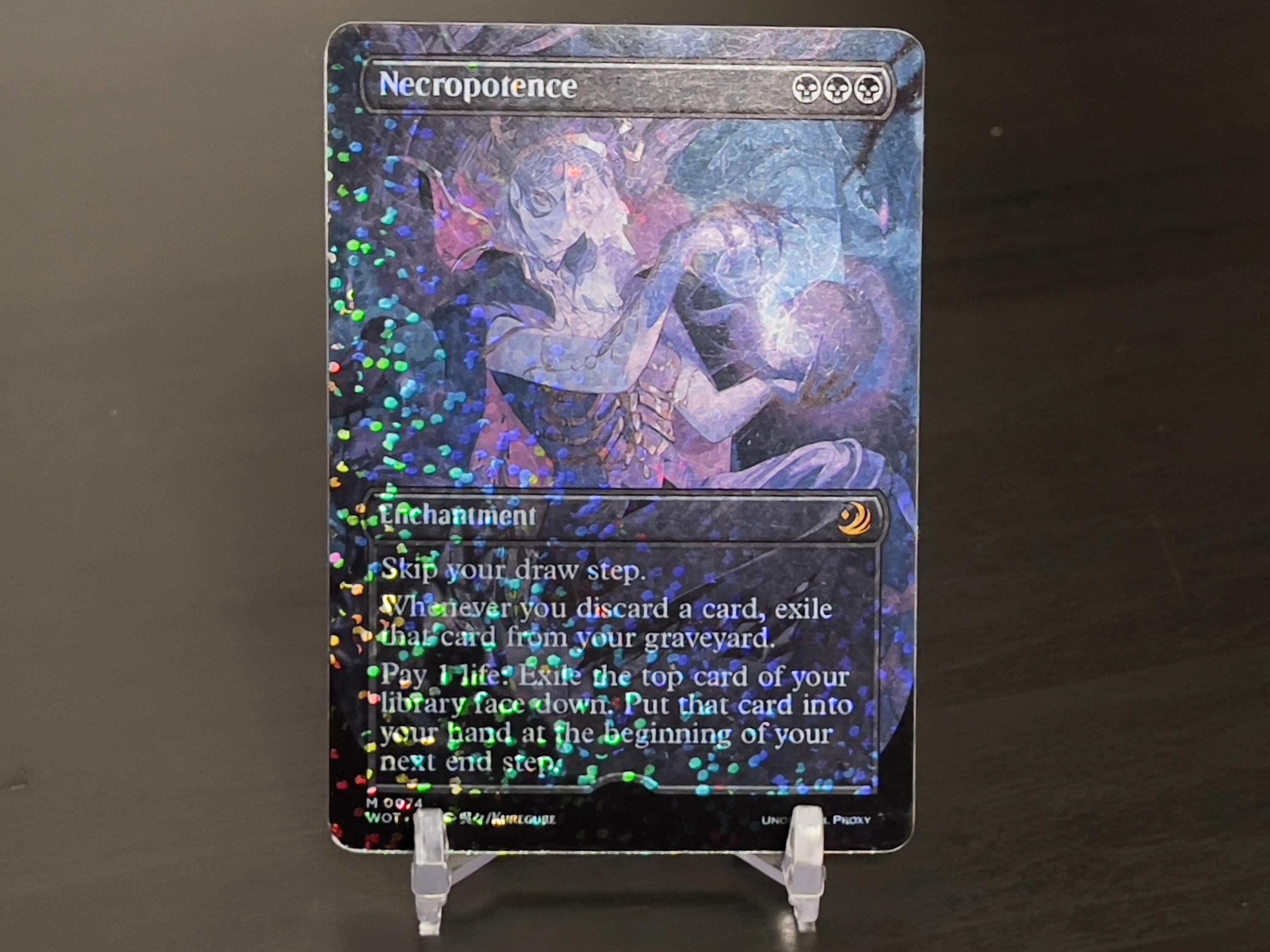 Confetti Foil Proxy Card- Necropotence- Gloss Finish- Very Sparkly