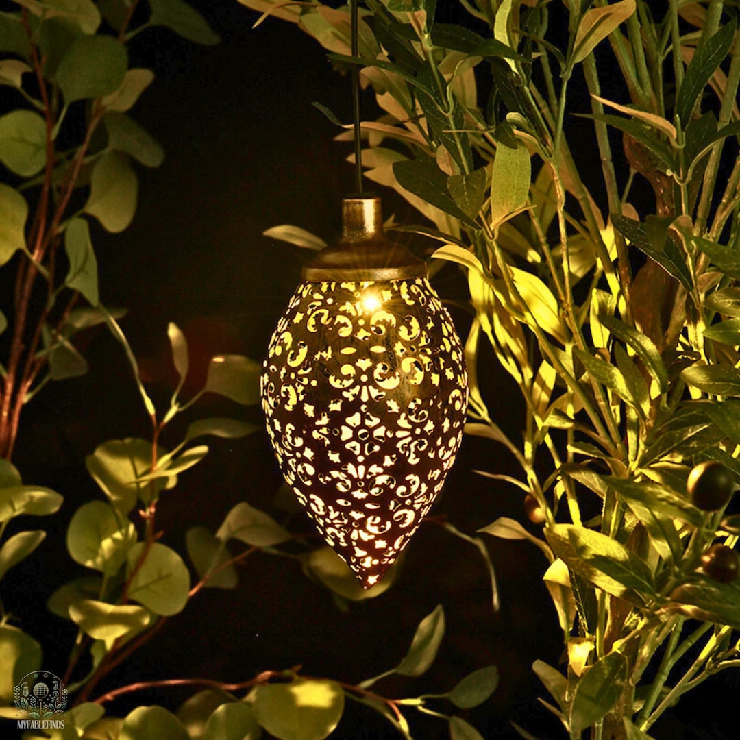 Mystical Garden Solar Lantern Decorative Filigree Hanging Light Outdoor
