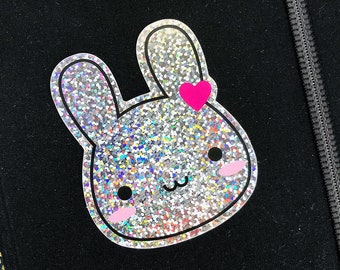 Holo Glitter Kawaii Bunny Vinyl Stickers