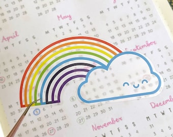 Kawaii Rainbow Clear Vinyl Stickers