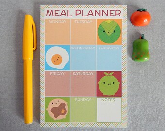 meal planner notepad etsy food planner