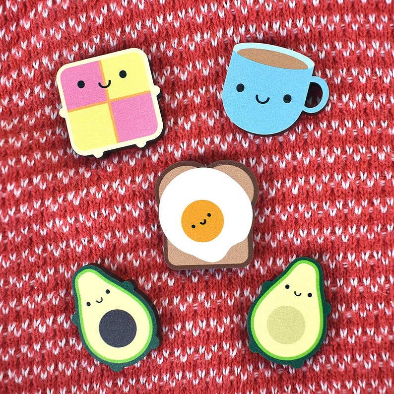 Épingles/broches en bois Kawaii avocat BFF image 4