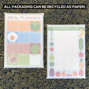 Kawaii Meal Planner & Shopping List Set of 2 Magnetic Fridge Pads image 6