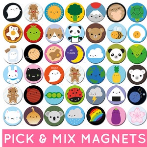 Pick & Mix Kawaii Fridge Magnets choose any 2 or 4 designs image 1