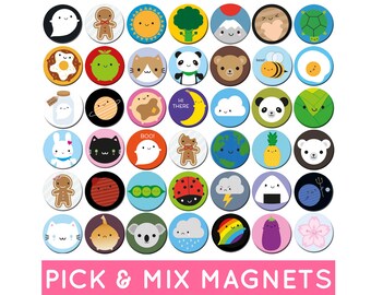Pick & Mix Kawaii Fridge Magnets - choose any 2 or 4 designs