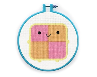 Kawaii Battenberg Cake Cross Stitch Pattern - TABLEAU PDF