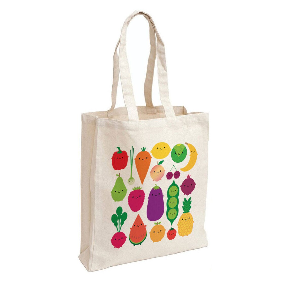 5 A Day Shopper Bag Kawaii Fruit and Vegetables - Etsy