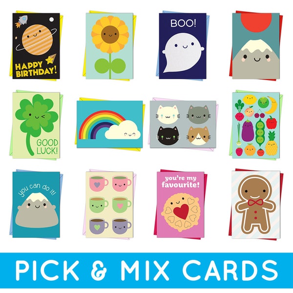 Pick & Mix Kawaii Cards - Birthday, Greetings, Congratulations, Good Luck