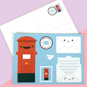 Carte postale Kawaii Happy Mail