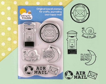 Happy Mail Kawaii Clear Stamps Set