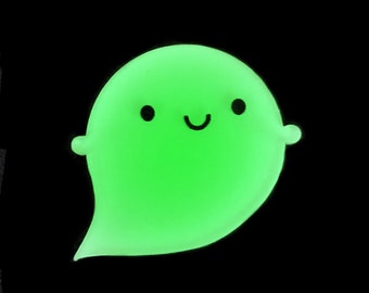 Glow in the Dark Gespenst - Kawaii Pin/Brosche für Halloween