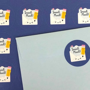 Snail Mail Kawaii Stickers