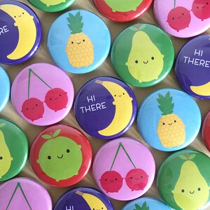 Kawaii Fruit and Vegetables Badges image 2