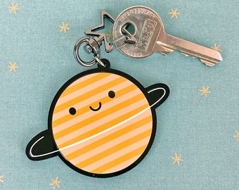 Happy Planet Kawaii Keychain / Keyring For Space Fans