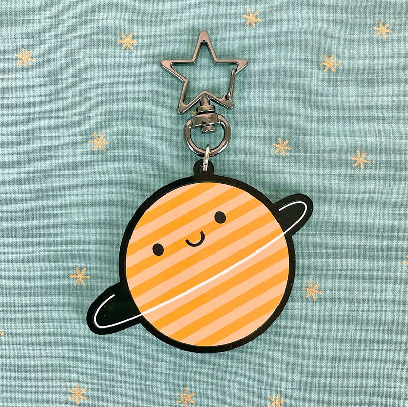 Happy Planet Kawaii Keychain / Keyring For Space Fans image 3