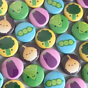 Kawaii Fruit and Vegetables Badges image 3