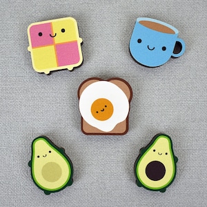 Épingles/broches en bois Kawaii avocat BFF image 6