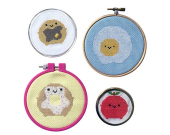 Kawaii Breakfast Cross Stitch Pattern - PDF CHART