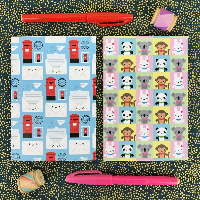 Happy Mail Kawaii Pocket Notebook 2 Notebook Set