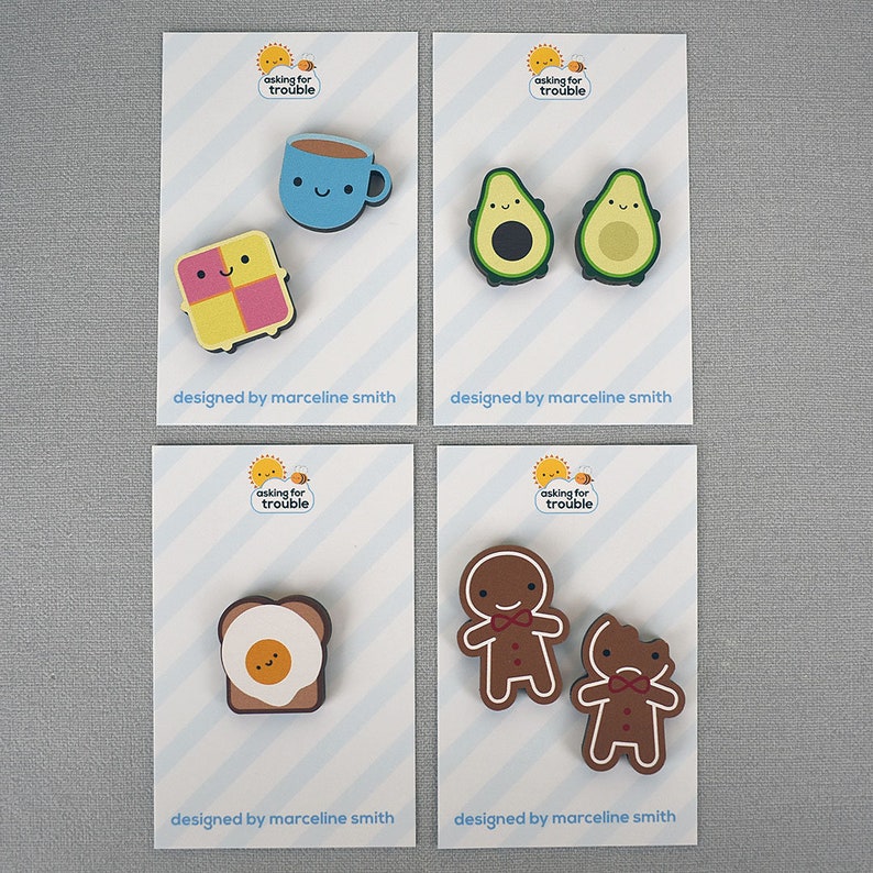 Épingles/broches en bois Kawaii avocat BFF image 5