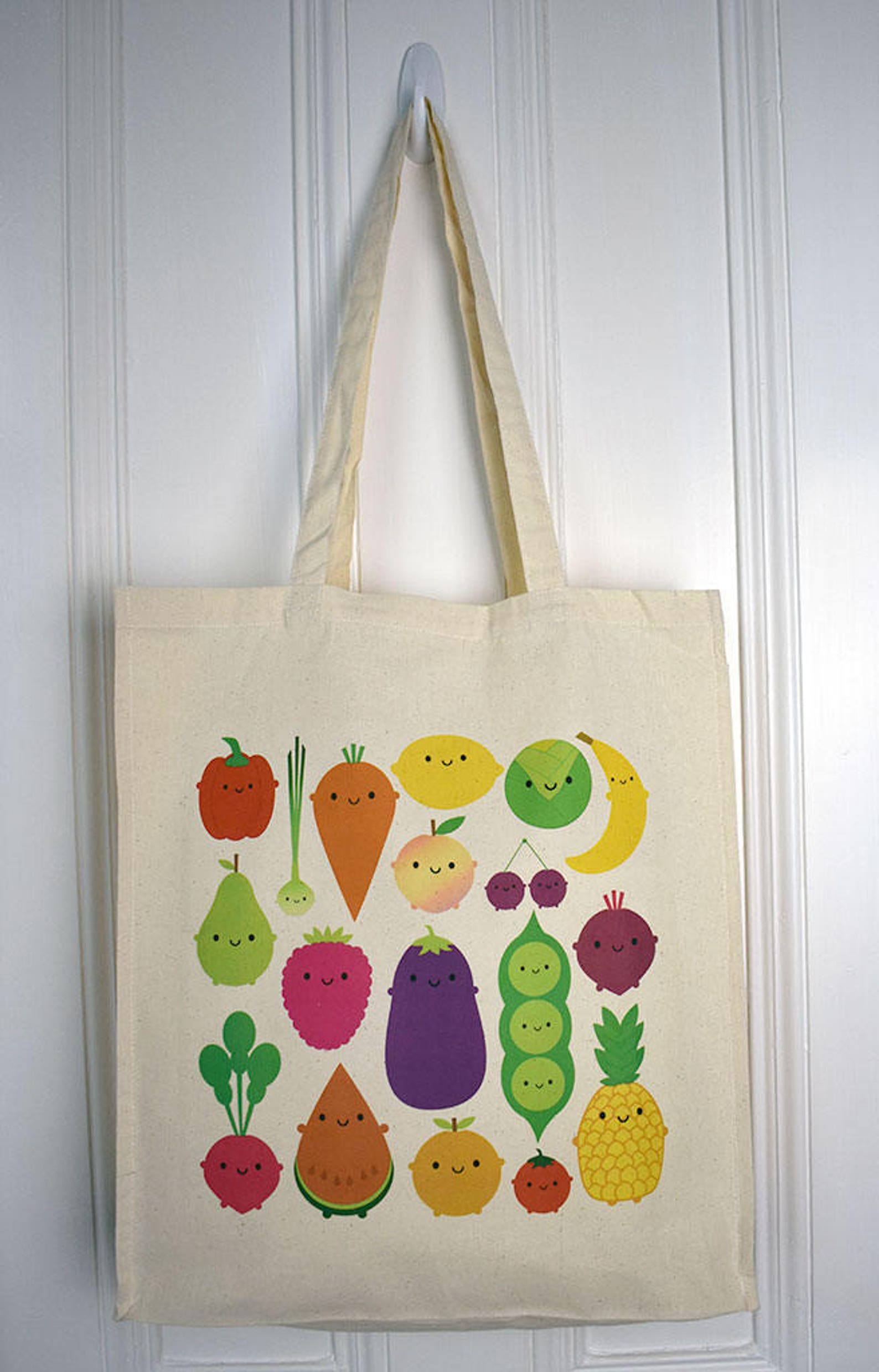 5 A Day Shopper Bag Kawaii Fruit and Vegetables - Etsy