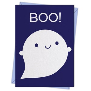 Boo Happy Ghost Kawaii Halloween Card image 3