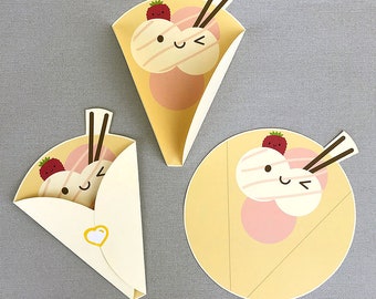 Kawaii Harajuku Crepe Fold-Up Notelets - Digital PDF