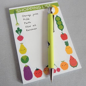 Kawaii Meal Planner & Shopping List Set of 2 Magnetic Fridge Pads image 3