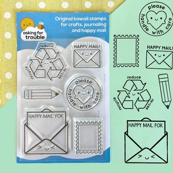 Happy Mail Extras Kawaii Clear Stamps Set