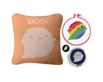 Kawaii Halloween Ghosts Cross Stitch Pattern Bundle - TABLEAUX PDF