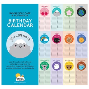 Kawaii Birthday Calendar For Every Year