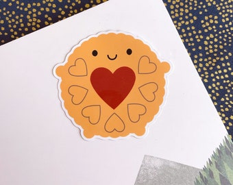 Kawaii Jammie Dodger Biscuit Vinyl Stickers