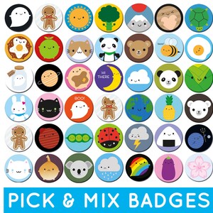 Pick & Mix Kawaii Badges - choose any 2, 4 or 10 designs