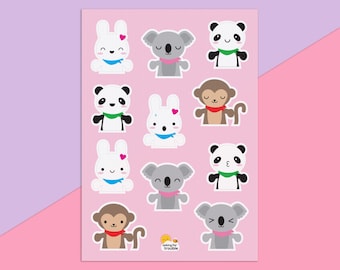 Super schattige Kawaii dierenstickers