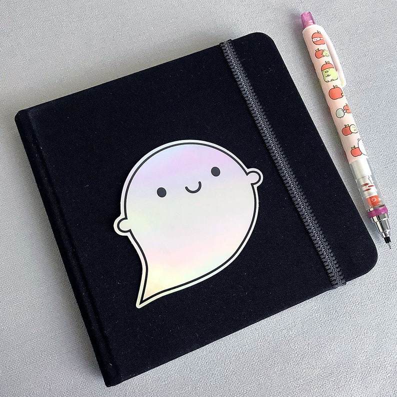 Holographic Ghost Kawaii Vinyl Stickers image 2