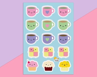 Kawaii Tea & Cake Stickers