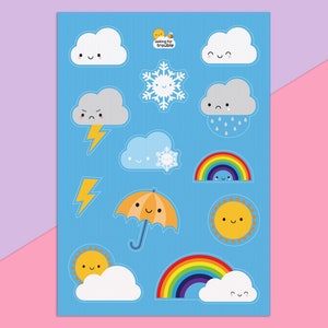 Kawaii Weather Stickers image 1