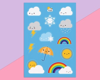 Kawaii Weather Stickers