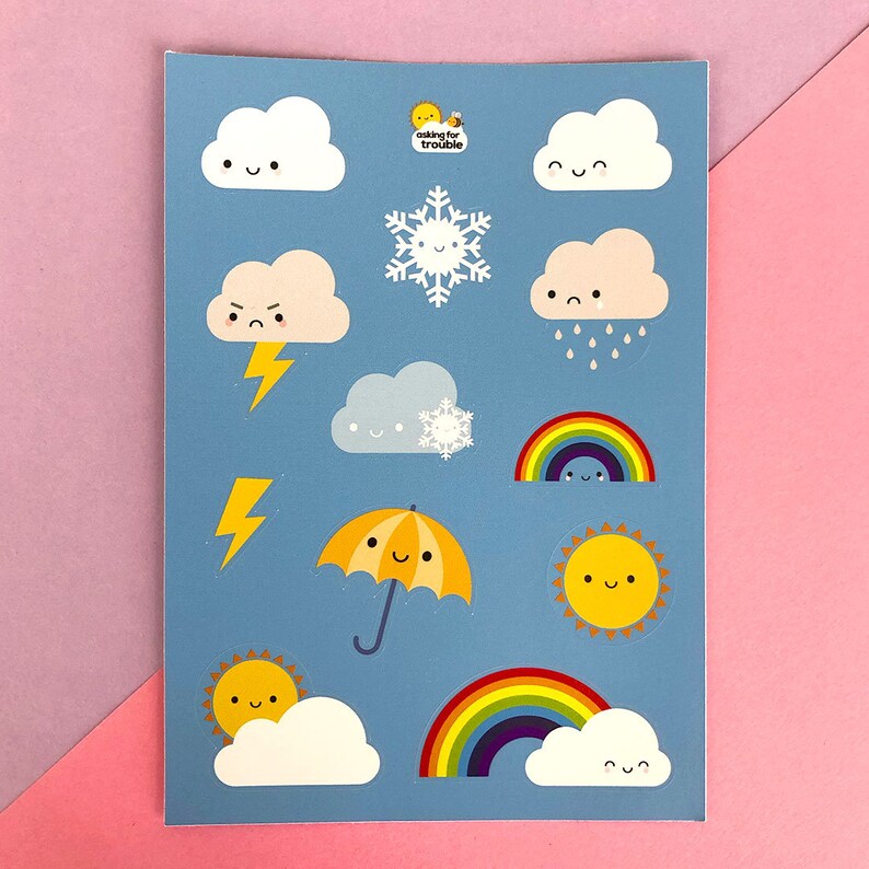 Kawaii Weather Stickers image 6