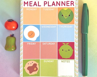 Weekly Meal Planner Kawaii Magnetic Notepad
