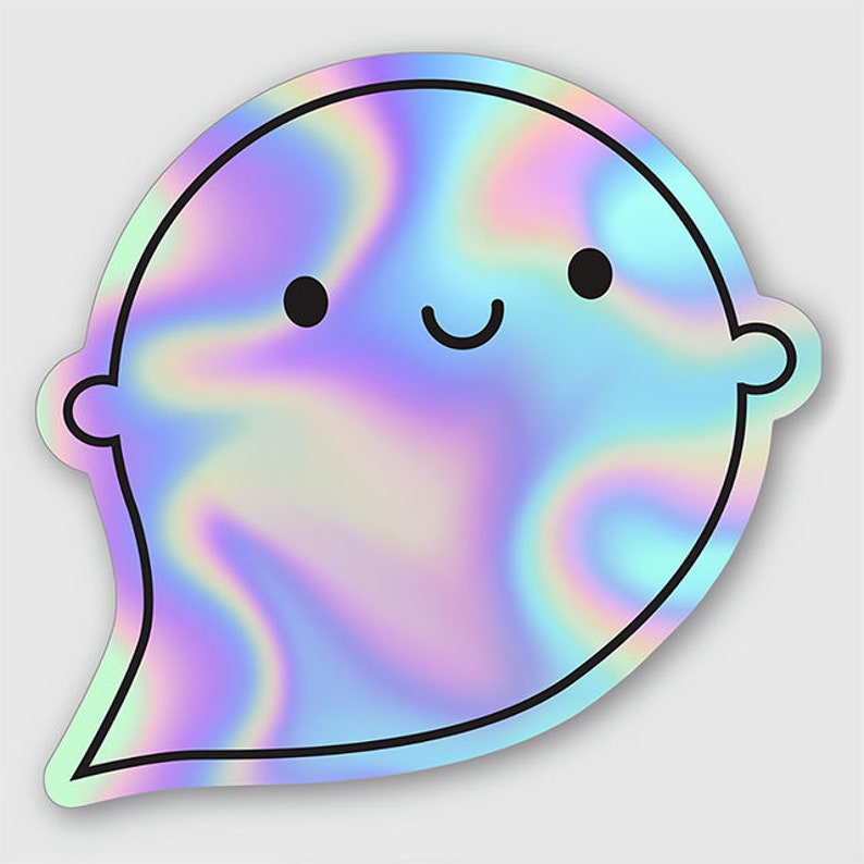 Holographic Ghost Kawaii Vinyl Stickers image 7