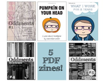 Oddments 5 Zine Set - Food, Books, Japan - Digital PDF